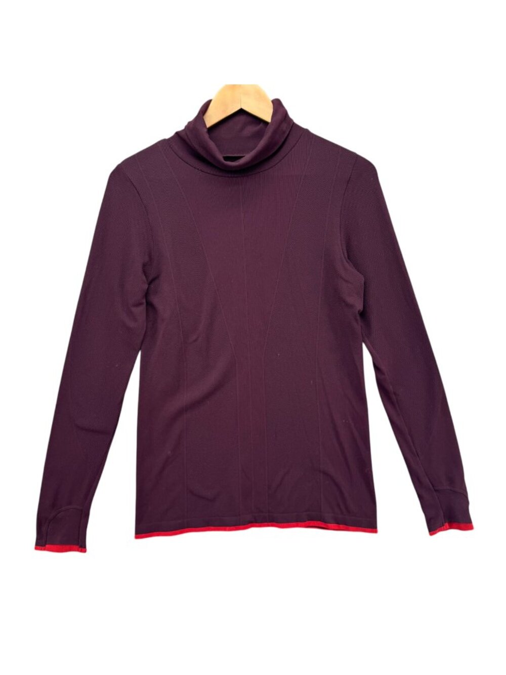 Athleta Flurry Downslope Turtleneck Sweatshirt Womens Antique Burgundy Size M